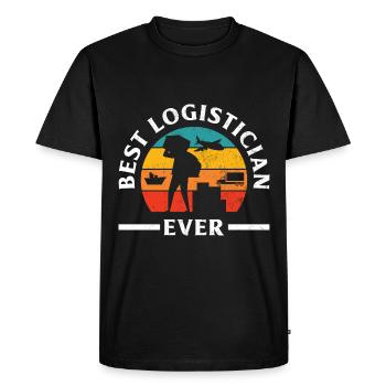 Logistics Best Logistician Ever - Men's Premium Organic T-Shirt - black - Front - Nico (187cm)