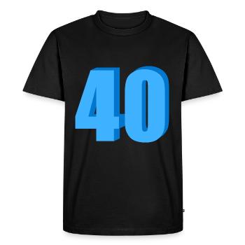 40 Nombre - T-shirt Premium bio Homme - noir - Devant - Nico (187cm)