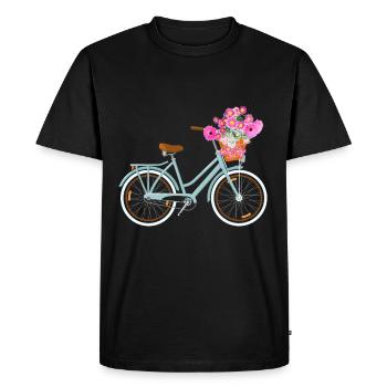 Floral Fleurs Dames Vélo Vélo Femmes - T-shirt Premium bio Homme - noir - Devant - Nico (187cm)