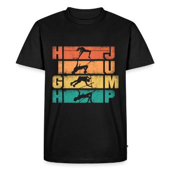 Saut en hauteur Sauteur Athlétisme - T-shirt Premium bio Homme - noir - Devant - Nico (187cm)