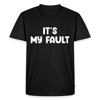 It's My Fault - Men's Premium Organic T-Shirt - black - Front - Nico (187cm)