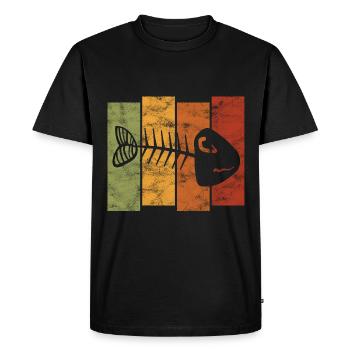 Arête de poisson pour les pêcheurs, les pêcheurs et les enfants | Poissons - T-shirt Premium bio Homme - noir - Devant - Nico (187cm)