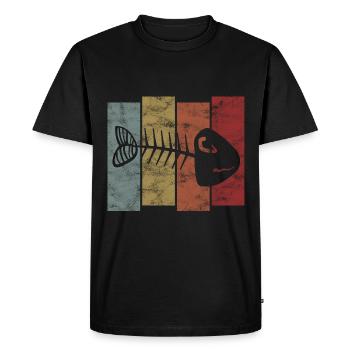 Arête de poisson pour les pêcheurs, les pêcheurs et les enfants | Poissons - T-shirt Premium bio Homme - noir - Devant - Nico (187cm)