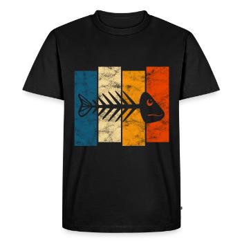 Arête de poisson pour les pêcheurs, les pêcheurs et les enfants | Poissons - T-shirt Premium bio Homme - noir - Devant - Nico (187cm)