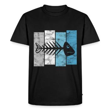 Arête de poisson pour les pêcheurs, les pêcheurs et les enfants | Poissons - T-shirt Premium bio Homme - noir - Devant - Nico (187cm)