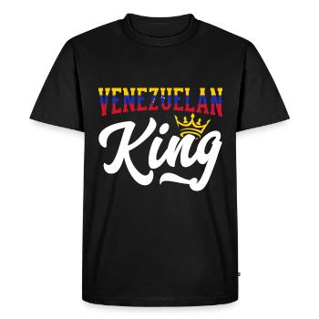 Roi vénézuélien Venezuela Venezuela Vénézuélien - T-shirt Premium bio Homme - noir - Devant - Nico (187cm)