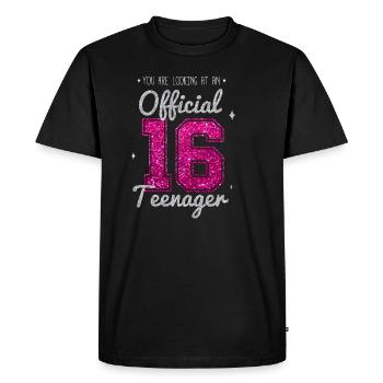 EENAGER 16 ans 2003 16ème anniversaire cadeau - T-shirt Premium bio Homme - noir - Devant - Nico (187cm)