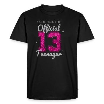 TEENAGER 13 ans 2007 13ème cadeau d'anniversaire - T-shirt Premium bio Homme - noir - Devant - Nico (187cm)