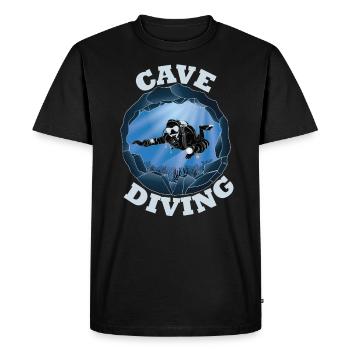 Plongée en grotte - Underwater Scuba Diver - T-shirt Premium bio Homme - noir - Devant - Nico (187cm)