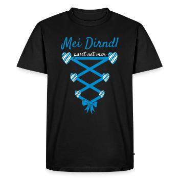 Dirndl Shirt Women's Costume Funny Dirndl Replacement - Men's Premium Organic T-Shirt - black - Front - Nico (187cm)