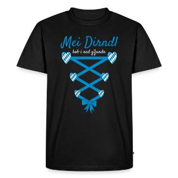 Dirndl Shirt Women's Costume Funny Dirndl Replacement - Men's Premium Organic T-Shirt - black - Front - Nico (187cm)