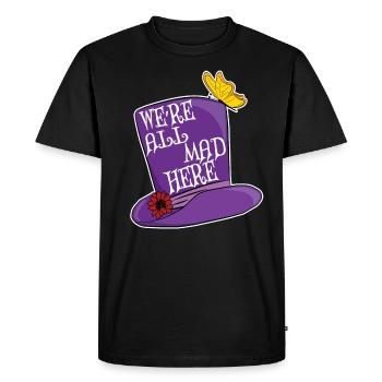 Nous sommes tous fous ici - Mad Hatter Top Hat - T-shirt Premium bio Homme - noir - Devant - Nico (187cm)
