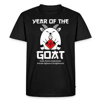 Année de la chèvre Nouvel An chinois Zodiacs amusants - T-shirt Premium bio Homme - noir - Devant - Nico (187cm)