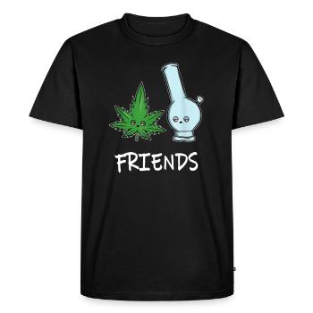 Bong TCH Fumer Cannabis Leaf Marijuana Hashish - T-shirt Premium bio Homme - noir - Devant - Nico (187cm)