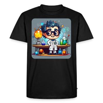 Cute professor with glasses in lab - Men's Premium Organic T-Shirt - black - Front - Nico (187cm)