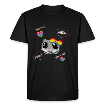 LGTB,illustration,love,sad Hamster - Men's Premium Organic T-Shirt - black - Front - Nico (187cm)