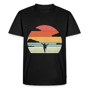 Kung Fu - Men's Premium Organic T-Shirt - black - Front - Nico (187cm)