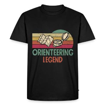 Orienteer Runner Running Orienteering Legends - Men's Premium Organic T-Shirt - black - Front - Nico (187cm)