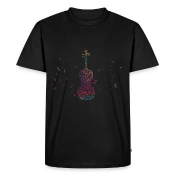 Violon coloré Musique musicale Instrument à cordes - T-shirt Premium bio Homme - noir - Devant - Nico (187cm)