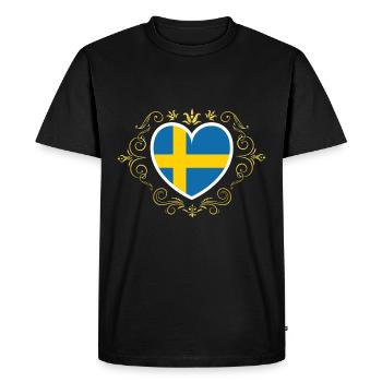 Suède drapeau suédois drapeau blason drapeau - T-shirt Premium bio Homme - noir - Devant - Nico (187cm)