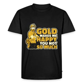 Mine d’or minière - T-shirt Premium bio Homme - noir - Devant - Nico (187cm)