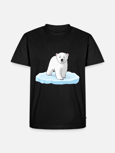 Eisbär auf Eisscholle - Männer Premium Bio T-Shirt - Schwarz