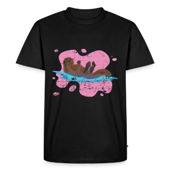 Les amoureux de loutres cadeau de loutre de loutre géante otter - T-shirt Premium bio Homme - noir - Devant - Nico (187cm)