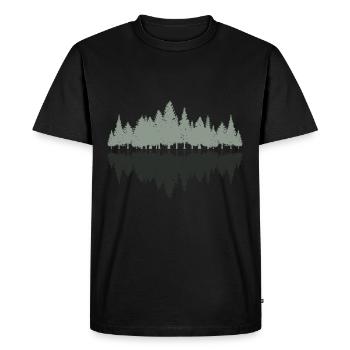 Tree Silhouette Scout Hiking and Camping - Men's Premium Organic T-Shirt - black - Front - Nico (187cm)