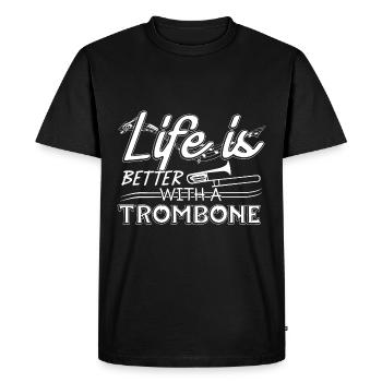 Trombone - T-shirt Premium bio Homme - noir - Devant - Nico (187cm)