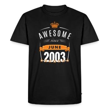 June 2003 born | Awesome Since June 2003 B-Day - Men's Premium Organic T-Shirt - black - Front - Nico (187cm)