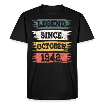Légende Depuis Octobre 1942 80 Ans Anniversaire - T-shirt Premium bio Homme - noir - Devant - Nico (187cm)