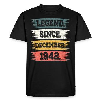 Légende Depuis Décembre 1942 80 Ans Anniversaire - T-shirt Premium bio Homme - noir - Devant - Nico (187cm)