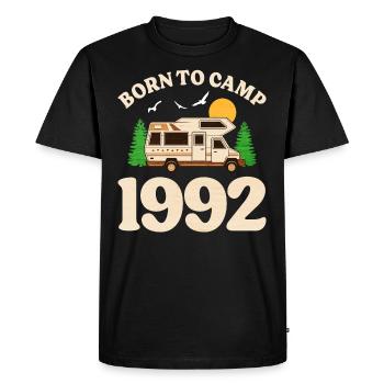 Né Pour Camper 1992 Camping 30 Ans Anniversaire - T-shirt Premium bio Homme - noir - Devant - Nico (187cm)