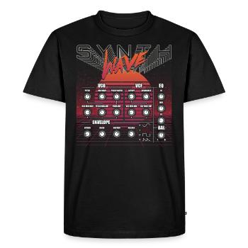 Synthesizer Recording Studio Waveform Synthesis Electro Mu - Men's Premium Organic T-Shirt - black - Front - Nico (187cm)