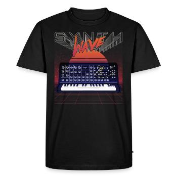 Synthesizer, Recording Studio, Waveform, Synthesis, Electro - Men's Premium Organic T-Shirt - black - Front - Nico (187cm)