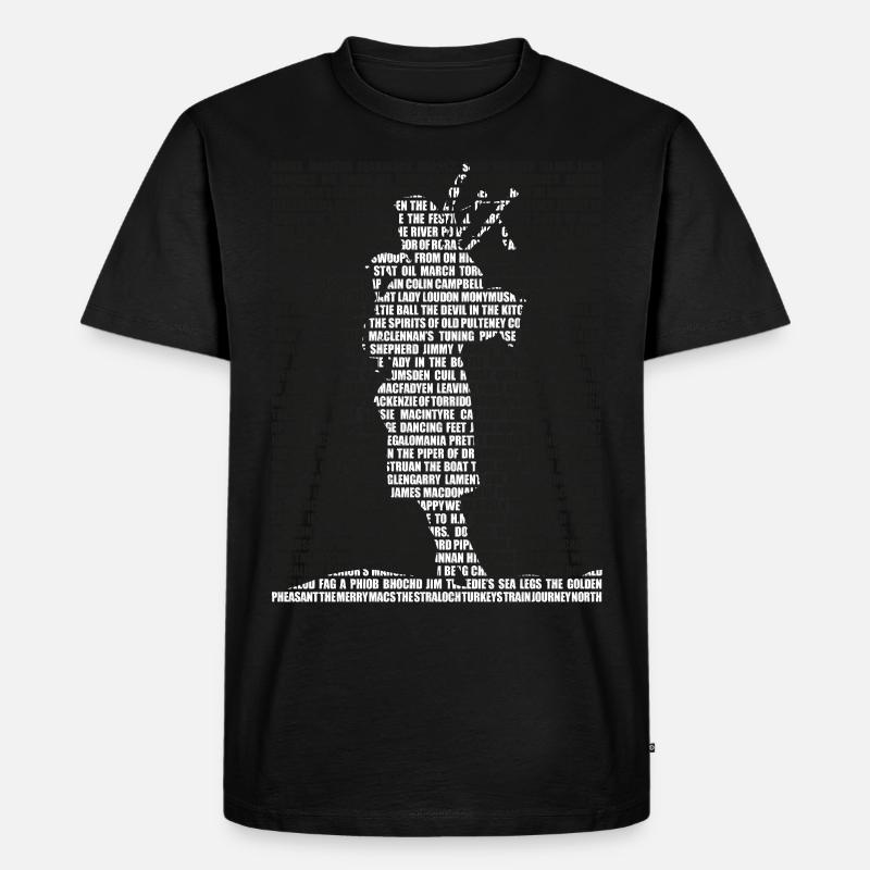Bagpipe Tunes - Männer Premium Bio T-Shirt - Schwarz