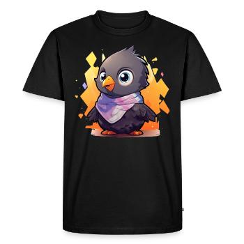 Bird pigeon small - Men's Premium Organic T-Shirt - black - Front - Nico (187cm)