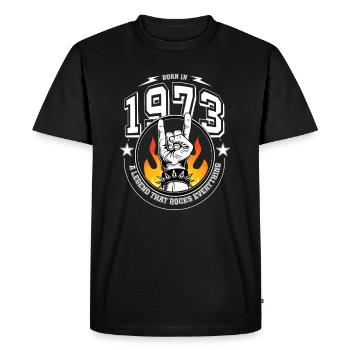 1973 Birthday, rocks everything - Men's Premium Organic T-Shirt - black - Front - Nico (187cm)
