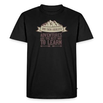Adventurer Hiker Camper Adventures Best Way to - Men's Premium Organic T-Shirt - black - Front - Nico (187cm)