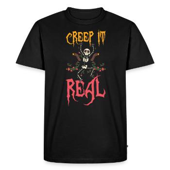 Halloween Creep It Real Creepy Skeleton - T-shirt Premium bio Homme - noir - Devant - Nico (187cm)