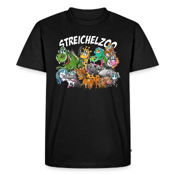 Petting zoo, giraffe, dino, horse, unicorn, bunny - Men's Premium Organic T-Shirt - black - Front - Nico (187cm)