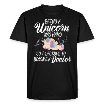 Unicorn Doctor Être une licorne est difficile, donc je - T-shirt Premium bio Homme - noir - Devant - Nico (187cm)