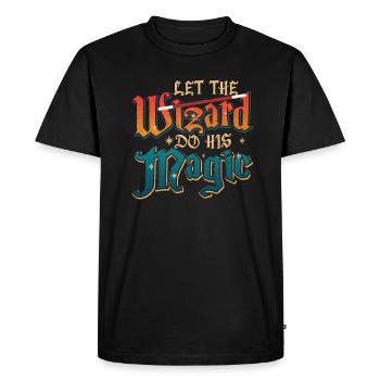 Wizard Laissez le Wizard faire sa magie - T-shirt Premium bio Homme - noir - Devant - Nico (187cm)