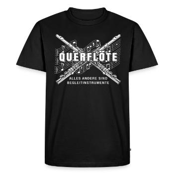 Flûte traversière flûte flûte joueur T-shirt cadeau - T-shirt Premium bio Homme - noir - Devant - Nico (187cm)