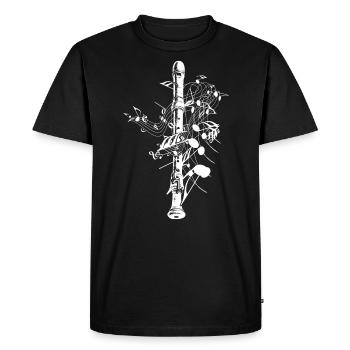 Flûte à bec joueur T-shirt cadeau flûtes longitudinales - T-shirt Premium bio Homme - noir - Devant - Nico (187cm)