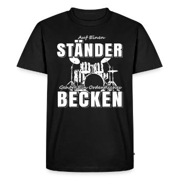 Batteur batteur Drummer T-shirt batterie batterie batterie - T-shirt Premium bio Homme - noir - Devant - Nico (187cm)