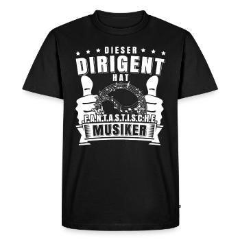 Tee shirt Chef d'orchestre cadeau Kapellmeister - T-shirt Premium bio Homme - noir - Devant - Nico (187cm)
