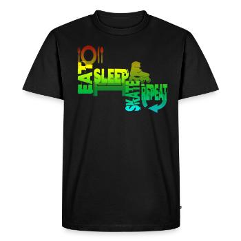 Skater Eat Sleep Skate Répéter le patinage - T-shirt Premium bio Homme - noir - Devant - Nico (187cm)