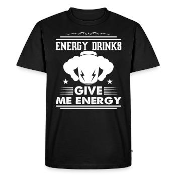 Les boissons énergisantes m'apportent de l'énergie Caféine Muscleman - T-shirt Premium bio Homme - noir - Devant - Nico (187cm)