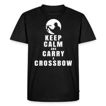 Gardez le calme et porter une arbalète arbalète t-shirt - T-shirt Premium bio Homme - noir - Devant - Nico (187cm)